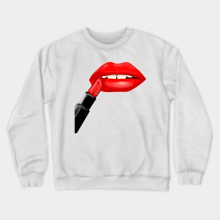 red lipstick lips Crewneck Sweatshirt